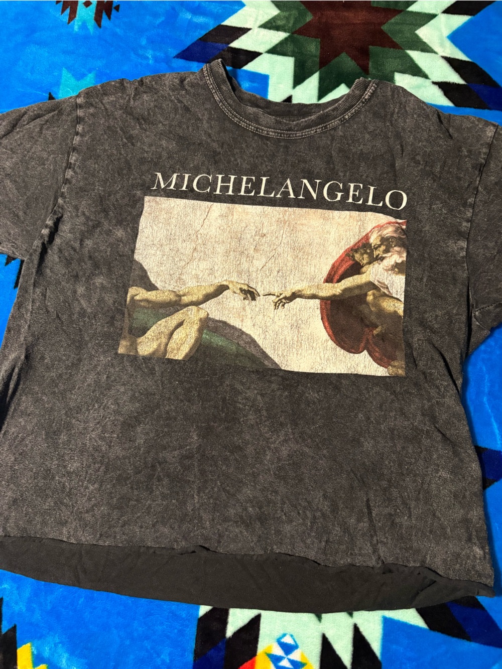 Fifth Sun Black Graphic Tee with Renaissance Print